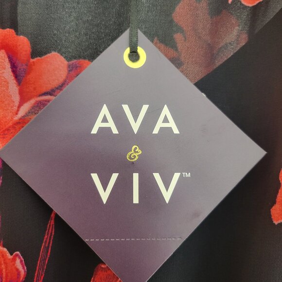 Floral Sheer Maxi Dress with Slip - Black with Red Flowers - Picture 4 of 5